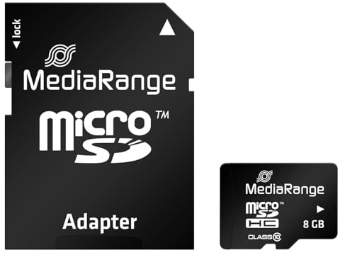 MediaRange SD MicroSD Card 8GB SD CL.10 inkl. Adapter