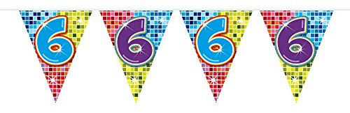 Folat Mini-Wimpelkette Birthday Blocks 6, 3 m
