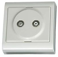 Evila TV-FM-Basis, 9,5 mm, 80 x 80 cm, Weiß