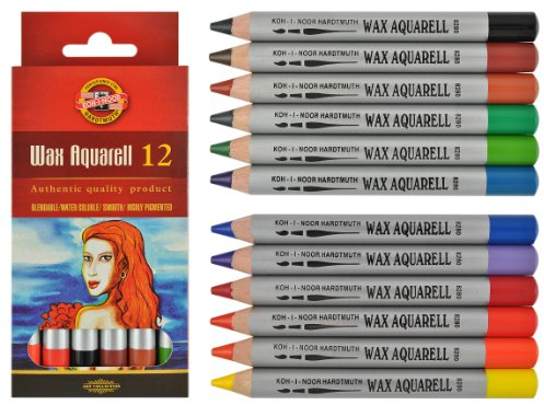 KOH-I-NOOR Wachs Aquarellstifte 12er Set