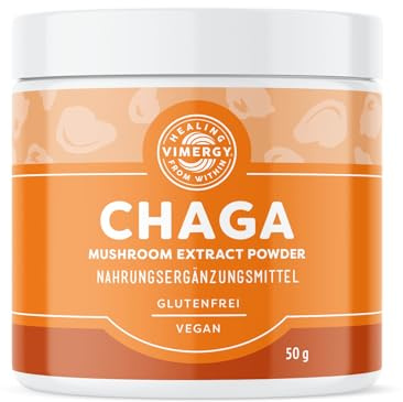 Vimergy Wild Chaga Mushroom Extract Powder, 33 Servings - Ideal in Chaga Tea, Coffee, Smoothies - Cardiovascular Support - Kosher, Vegan, No Gluten, Paleo - Pure Chaga, No Fillers (50g)
