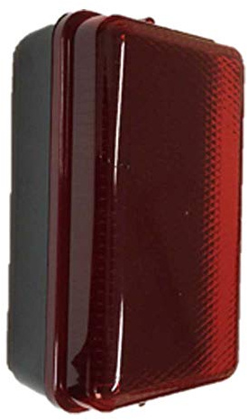 Knightsbridge 230V IP54 5W LED Security Amenity Bulkhead Black Base with Red Diffuser