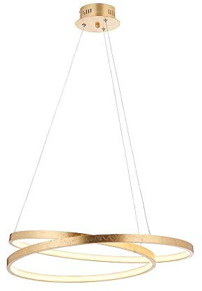 Endon 72479 Scribble Two Light LED Ceiling Pendant Light In Gold Leaf And Frosted Acrylic