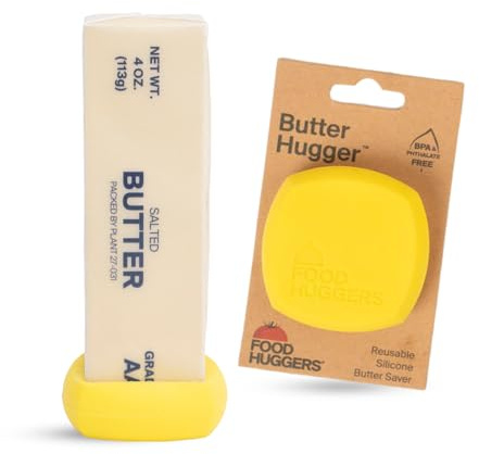 Food Huggers Butter Hugger | Patented Silicone Butter Dish & Butter Keeper Cover | BPA Free | Plastic Free Food Storage | Dishwasher Safe | Keeps Butter Fresh