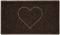 Nicoman Heart Shape Embossed Entrance Door Mat Non Slip Dirt Trapper PVC Spaghetti Mat with Rubber Base, Jet Washable Quick Drying Doormat Indoor or Outdoor - (Medium, Brown, 75 x 44cm)