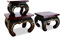 Livasia Table d'opium, Table Basse | Table d'appoint | Pierres de mosaïque en Bois et en Verre Décoration Asiatique Faite à la Main en Thaïlande (24x24cm)