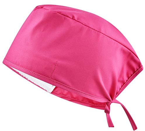 B-well Op Haube Stoff OP Hauben Stoff Krankenschwester Zubehör für Ärzten, Krankenschwestern, Zahnärzten, Pharmazeuten, Tierärzten, Medizinischem Personal (Rosa)