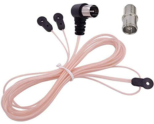 Greluma FM-Innenantenne 75-Ohm-Y-förmige Dipolantenne F Steckerbuchse Anschlussadapter Koaxialkabel FM-Radioantenne für AV-Stereo-Empfänger Heimkino-Verstärker