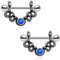 CM Crareesi Mania 2 Stück Schlange Nippelpiercing Brustwarzenpiercing aus 316L Chirurgenstahl 14G Silber brustpiercing blau Piercing Brust Brustwarzen Schmuck Frau Männer