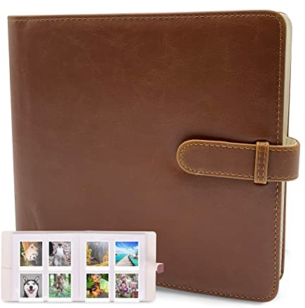 Leebotree Fotoalbum Kompatibel mit Instax Mini/Square Film, Platz für 256 Fotos in Taschen Kompatibel mit Mini 11 / Liplay, Square SQ 6 SQ10 SQ20 SP-3 Film (Braun)