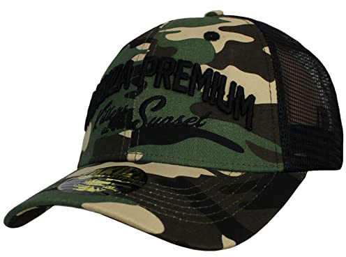 Yakuza Premium Truckercap 3372 woodland camo Snapback