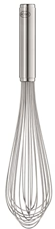 RÖSLE Schlagbesen Classic, hochwertiges Rührgerät mit stabilem Rundgriff, Gastronomie, Edelstahl 18/10, spülmaschinengeeignet, Länge 35 cm, Silberfarben