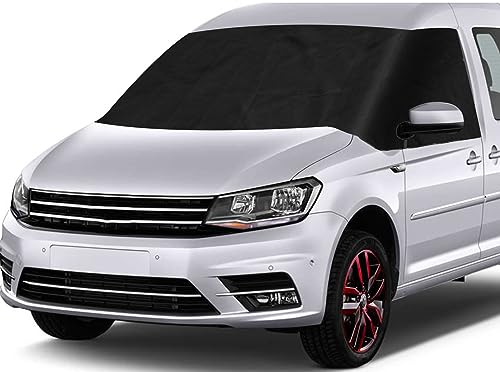 CICMOD Scheibenabdeckung Transporter Frontscheiben Set Anti Frost Ice Staub Fensterfront Abdeckung Sonnenschutz für V-W Caddy Wohnmobil Vans Auto 600D