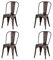 HJhomeheart - Juego de 4 Sillas de Comedor de Metal con Respaldo Apilable, Estilo Vintage, Diseño Industrial para Restaurante, Boda, Cafetería, Jardín (Marrón Claro)