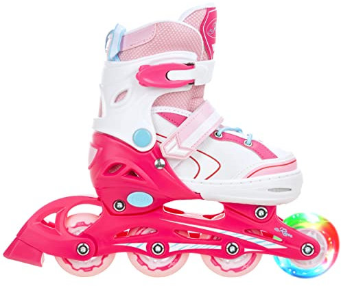 RAVEN Inline Skates Inliner für Kinder Mädchen verstellbar (Lia Pink, 27-30 (16,5cm-18,5cm))