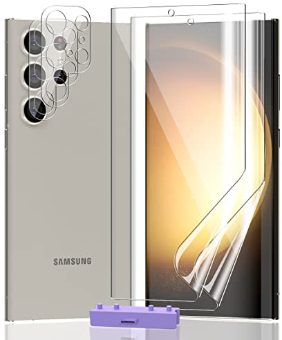 AnnhanT Schutzfolie für Samsung Galaxy S23 Ultra Weich TPU Folie 2 Stück + für Samsung Galaxy S23 Ultra Panzer Schutz Glas Kameraschutz 2 Stück - Einfache Montage HD Vollständige Abdeckung