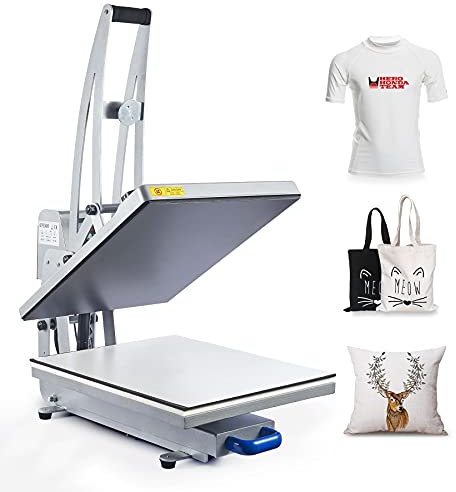 CREWORKS Heat Press Machine with Slide Out Base, 40x50cm(16x20Inch) Auto Open Heat Press, Digital Clam Heat Press for T Shirts Bags Mouse Pads, Home Heat Transfer Machine for Gifts Charity Business