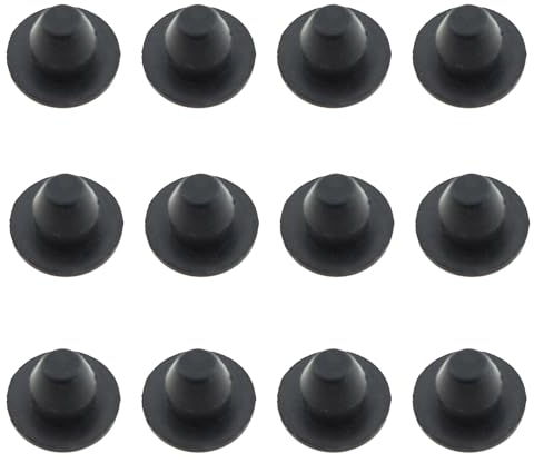 SQXBK 12PCS Floor Bottle Jack Plug Bottle Jack Oil Plug Plug Hole Floor Bottle Plug Black Flat Head Oil Plug Glue Plug 0.33x0.43x0.55 Inch for Oil Tank Hole