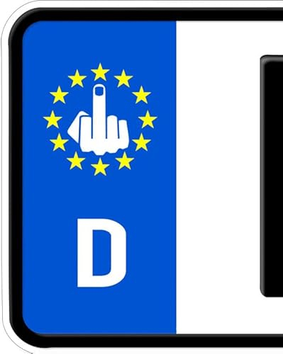 10x Mittelfinger Nummernschild Kennzeichen Plakette Stinkefinger Aufkleber Euro