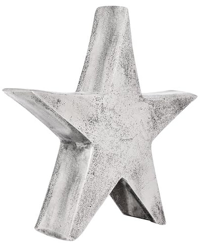 EGLO LIVING Deko Stern Baliguian, stehender Weihnachtsstern, Weihnachtsdeko Fensterbank, Tischdeko Weihnachten aus Metall in Nickel-antik, 26,5 x 24,5 cm