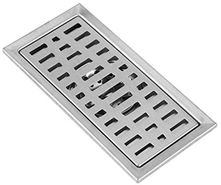 Großer Edelstahl-Badezimmer-Dusche-Quadrat-Bodenabfall-Gitter Sanitär 20 cm x 10 cm Bodenablauf