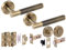HANDLEZONE® Evo Knurled Grip Door Handles on Rose Bathroom Deadbolt Pack with Standard Turn Set, 76mm Latch and Lock, 75mm Ball Bearing Hinges - Antique Bronze