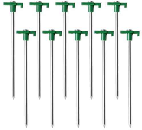 Tent Pegs, Viceda Glow in The Dark LuminousTent Pegs, Heavy Duty Galvanized Steel Pegs for Tents, Gazebos, Awnings on Hard Ground, Ground Stakes for Outdoor Camping 10pcs (Tent Peg)