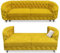 SILKMARKS® Chesterfield Sofa mit Schlaffunktion - 3-Sitzer Sofa - Premium Komfort - Wasserabweisender und kratzfester Samt - Couch mit extra Stauraum - Elegantes Design (Gelb)