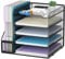 Marbrasse Organizer Scrivania,5 Livelli Porta Documenti e Accessori,Organizzatore Rete per Ufficio Casa e Scuola(Nero)