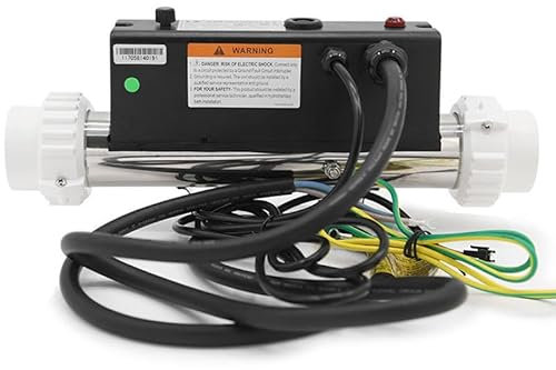 HNBYLMM Pool Heater - 1~3 KW Thermostat Electric Swimming Pool Heater, Universal Inline Bath Heater Kit, Portable Bathtub Heater for Spa Relaxation, Bathtubs and Above Ground in-Ground Pools,2KW