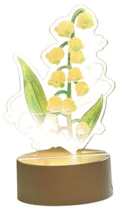 Sharplace Nachtlicht, Nachttischlampe, Romantisches Acryl, Valentinstagsgeschenk, Nachtlicht, Tischlampe für Büro, Zuhause, Kommode, Wohnzimmer, Wohnheim, Gelb, 11.3x15.4cm