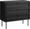 FJORDFORM Rattan Kommode, Kommode mit Schubladen, Kommode Schlafzimmer, Schubladenkommode mit Viel Stauraum, Komodenschrank für Schlafzimmer, Wohnzimmer, Flur, Büro 80x75x40cm