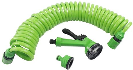 Spiralschlauch 7,5 m, flexibel und robust, ideal für Bewässerung, einfach zu lagern, aus langlebigen und leichten Materialien