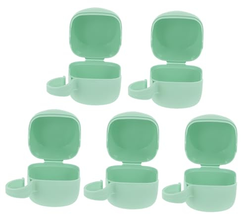 Beatifufu Étui Porte-tétine Portable Pour Bébé, Lot De 5 Boîtes à Tétines Vertes En Pp Large Ouverture, Boîte De Rangement Anti-poussière Pratique Pour Sortie Et Voyage