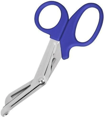 Tuff Cut Scissors Tough Shears First Aid Nurse Paramedic Emergency EMT for Nurses, Doctors, Firefighters, Paramedics (Blue, Large 7.5'')