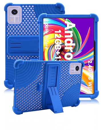 Case for Semeakoko/ZESTIFY P30 Tablet Android 14 10.1 Inch Tablet,daunke Soft hollow silicone case,with Folding Stand,Lightweight Shockproof,Anti-Scratch,All-Around Protection,Blue