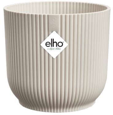 elho Vibes Fold Rund Mini 11 Pflanzentopf - Blumentopf für Innen - 100% recyceltes Plastik - Ø 11.1 x H 10.5 cm - Weiß/Leinenweiß