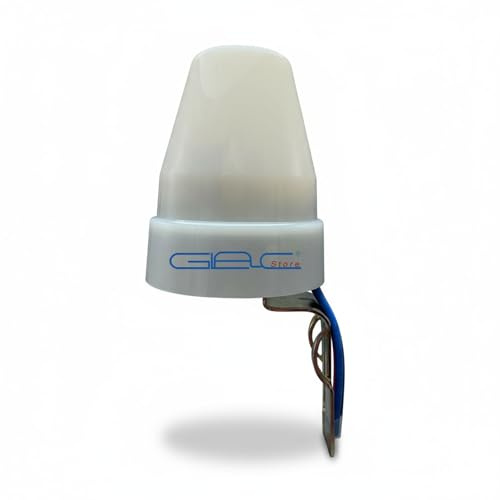 Glac Store Interruttore Crepuscolare da Esterno, 10A 220-240V, IP44, Rilevamento 180°, -20°C/+40°C, Dimensioni 63x76,5x142,5mm