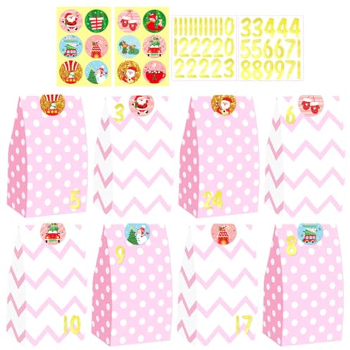Bosiyrggrl 24Pcs Christmas Bags Holiday Bags Bags Candy Buffet Paper Bags for Christmas Holiday