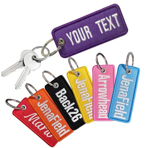 Porte-clés personnalisé, chaîne de clés personnalisée,numéro brodé personnalisé accessoires de bague de clé de tag de clés pour motos, scooters, voitures et cadeaux