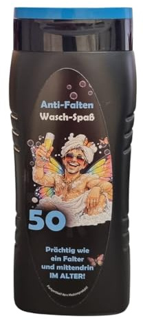 AnyCakes Anti-Falten Wasch-Spaß Duschgel zum Geburtstag Party Witziges Geschenk Gag Artikel Geschenkidee Geburtstagsgeschenk Spaß Geschenk für Freunde 300 ml (50 zigster Geburtstag Mann)