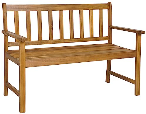 COSTWAY Gartenbank Holz, Holzbank wetterfest, 2-Sitzer Sitzbank | Balkonbank aus Akazienholz, Terrassenbank bis 360 kg belastbar, Parkbank für Garten, Terrasse, Balkon