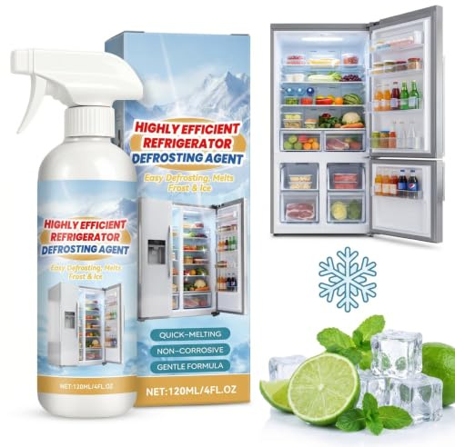 120ML Freezer Defrosting Spray for Fridge & Freezer,Rapid Defrost Spray | Fridge Cleaner Spray & Deodoriser,Kitchen Cleaner Spray,Deicer & Fridge Smell Remover,Spray for Defrosting Freezer Use