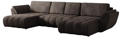 Mirjan24 Ecksofa Fezrit U, Eckcouch mit Schlaffunktion und Bettkasten, Couch, Wohnlandschaft, Bettfunktion U-Form Sofa, Couch, Ottomane universell (Lumo 40)