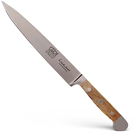 Güde Alpha Barrel Oak Coltello da intaglio con manico in quercia, Adulto, Quercia, Lunghezza lama 21 cm