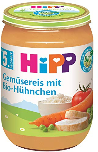 HiPP Gemüsereis mit Bio-Hühnchen, 6er Pack (6 x 190 g)