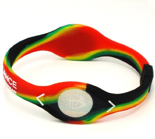 Power Balance Einzigartige Rasta Farbe Silikon Armband (X-Large 22cms)