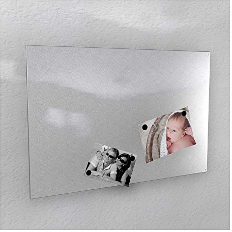 Magnetwand - Silber alu alufarben Aluminium glänzend * RAL 9006 * Hochglanz - 4 Verschiedene Größen - 40 x 60 cm ; 50 x 80 cm ; 60 x 90 cm ; 50 x 110 cm - (60 x 90 cm)
