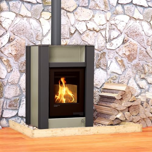 Aquaflam HSF34-075 Vario Lend Basic Wasserführender Kaminofen Olive 11/7 kW/A