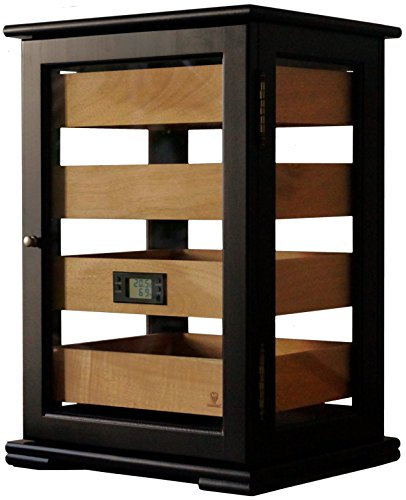 GERMANUS Zigarren Humidor Schrank Mutina mit Digital Hygrometer Kristall Befeuchter